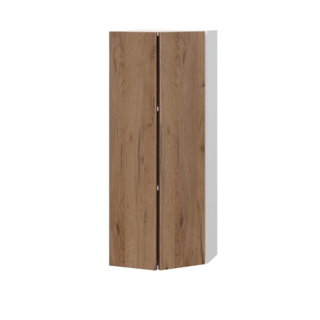 Шкаф верхний торцевой ШВТ 360Н Корпус: ЛДСП белый 16мм; фасад: фрезеровка Оливия, ЛДСП дуб крафт табачный 16 мм