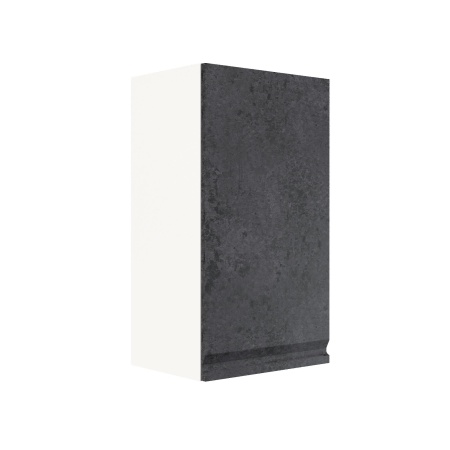 Шкаф верхний ШВ 400 Корпус: ЛДСП белый 16мм; фасад: фрезеровка Бруклин, МДФ бетон черный 16мм