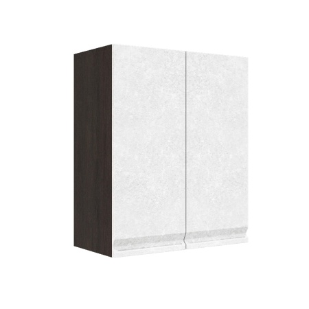 Шкаф верхний ШВ 600 Корпус: ЛДСП венге 16мм; фасад: фрезеровка Бруклин, МДФ бетон белый 16 мм