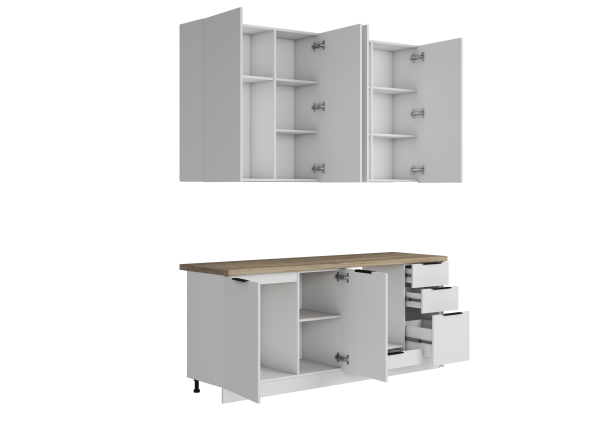 HOMA Кухня 2,0 м Шагрень белая / Шагрень белая