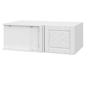 Шкаф верхний угловой антресоль ШВУА 1000 Барселона белый массив (МДФ 16мм МС София)