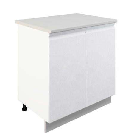 Шкаф нижний ШН 800 Корпус: ЛДСП белый 16мм; фасад: фрезеровка Бруклин, МДФ бетон белый 16мм