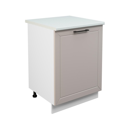 Шкаф нижний ШН 600-1 Корпус: ЛДСП белый 16мм; фасад: фрезеровка Кельн, МДФ софт бланж 16мм