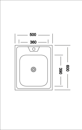 Мойка кухонная накладная 0,4/140 50*60