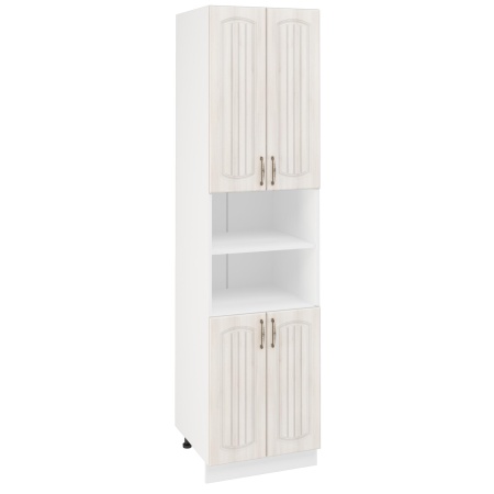 Пенал (премьер) ПД600Н-22 Корпус: ЛДСП белый 16мм; фасад: фрезеровка Гренада, МДФ сандал 16мм