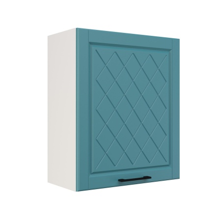 Шкаф верхний ШВ 600-1 Корпус: ЛДСП белый 16мм; фасад: фрезеровка Барселона, МДФ морское дерево 16мм