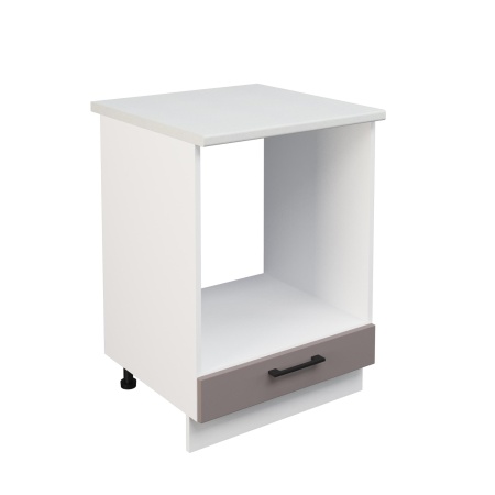 Шкаф нижний духовой ШНД 600 Корпус: ЛДСП белый 16мм; фасад: фрезеровка Кельн, МДФ софт тоффи 16мм