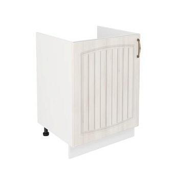 Шкаф нижний под мойку ШНМ 600-1 Корпус: ЛДСП белый 16мм; фасад: фрезеровка Гренада, МДФ сандал 16мм