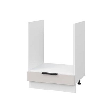 Шкаф нижний духовой ШНД 600 Корпус: ЛДСП белый 16мм; фасад: фрезеровка Оливия, МДФ моно керамика 16 мм