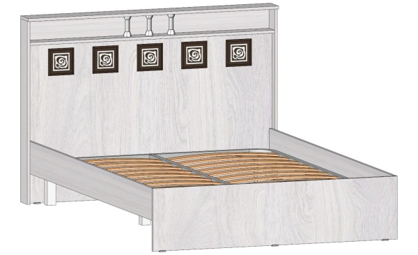 Кровать 2-х спальная Коста-Рика 1400 Анкор светлый