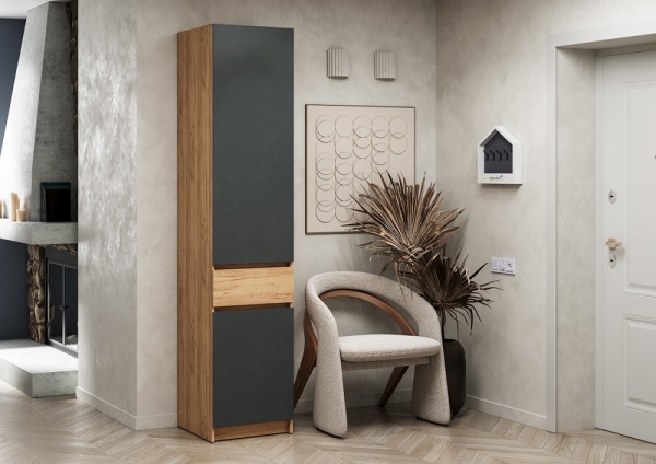 мс для прихожей Стоуби ШК-500 Дуб Крафт золотой / Серый графит