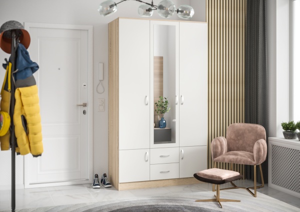 мс для спальни Ронда ШК-3 Дуб Сонома / Белый