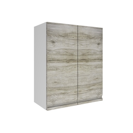 Шкаф верхний ШВ 600 Корпус: ЛДСП белый 16мм; фасад: фрезеровка Бруклин, МДФ клен скандинавский 16 мм