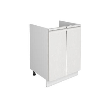 Шкаф нижний под мойку ШНМ 600 Корпус: ЛДСП белый 16мм; фасад: фрезеровка Бруклин, МДФ бетон белый 16мм Шкаф нижний под мойку ШНМ 600 Корпус: ЛДСП белый 16мм; фасад: фрезеровка Бруклин, МДФ бетон белый 16мм