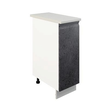 Шкаф нижний ШН 300 Корпус: ЛДСП белый 16мм; фасад: фрезеровка Бруклин, МДФ бетон черный 16мм Шкаф нижний ШН 300 Корпус: ЛДСП белый 16мм; фасад: фрезеровка Бруклин, МДФ бетон черный 16мм