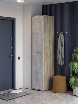 мс для прихожей Бостон ШК-400 дуб крафт серый/бетонный камень NEW