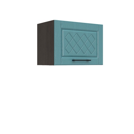 Шкаф верхний горизонтальный ШВГ 500 Корпус: ЛДСП венге 16мм; фасад: фрезеровка Барселона, МДФ морское дерево 16мм