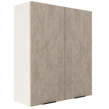 Шкаф верхний (премьер) ШВ 800Н Корпус: ЛДСП белый 16мм; фасад: фрезеровка Норд, МДФ камень беж 16 мм