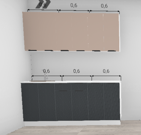 Кухня Норд Line Софт смок / Софт латте (верх) 1,8 м (5842)