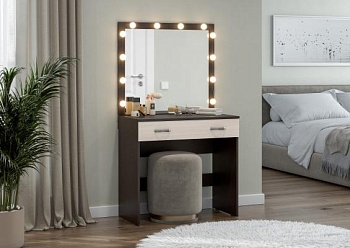 Стол туалетный Ронда СТ-01 с подсветкой (2) Венге/дуб белфорд Стол туалетный Ронда СТ-01 с подсветкой (2) Венге/дуб белфорд