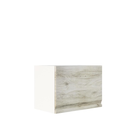 Шкаф верхний горизонтальный ШВГ 500 Корпус: ЛДСП белый 16мм; фасад: фрезеровка Бруклин, МДФ клен скандинавский 16 мм