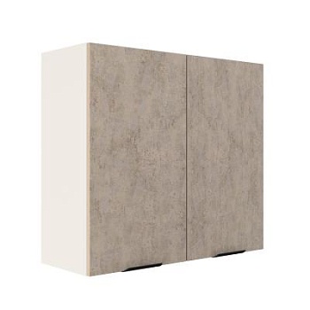 Шкаф верхний ШВ 800 Корпус: ЛДСП белый 16мм; фасад: фрезеровка Норд, МДФ камень беж 16 мм
