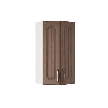 Шкаф верхний торцевой ШВТ 360 Корпус: ЛДСП белый 16мм; фасад: фрезеровка Гренада, МДФ бразильский орех 16мм