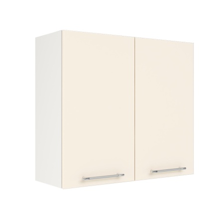 Шкаф верхний ШВ 800 Корпус: ЛДСП белый 16мм; фасад: фрезеровка Олива, МДФ глянец ваниль 16мм