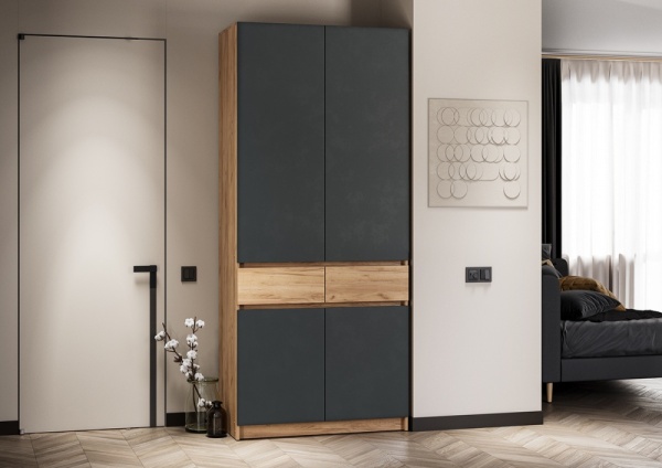 мс для прихожей Стоуби ШК-1000 Дуб Крафт золотой / Серый графит