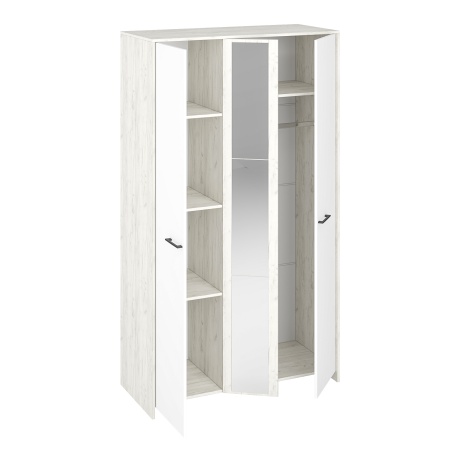 мс для спальни Дублин ШК-1200 дуб крафт белый/белый+дуб крафт белый