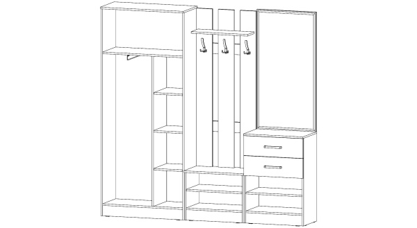Прихожая Наоми Дуб Сонома / Дуб Самдал
