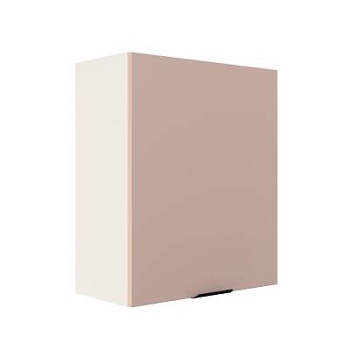 Шкаф верхний ШВ 600-1 Корпус: ЛДСП белый 16мм; фасад: фрезеровка Норд, МДФ софт какао 16 мм