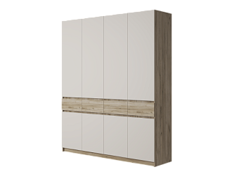 БОСТОН ШК-004 Шкаф 4-ств. ЛДСП (Комплект) Дуб крафт серый / Кашемир БОСТОН ШК-004 Шкаф 4-ств. ЛДСП (Комплект) Дуб крафт серый / Кашемир