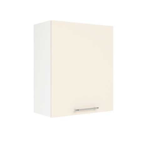 Шкаф верхний ШВ 600-1 Корпус: ЛДСП белый 16мм; фасад: фрезеровка Олива, МДФ глянец ваниль 16мм