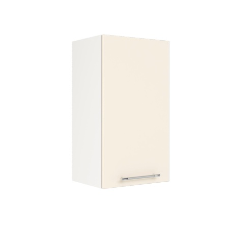 Шкаф верхний ШВ 400 Корпус: ЛДСП белый 16мм; фасад: фрезеровка Олива, МДФ глянец ваниль 16 мм