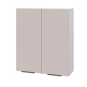 Шкаф верхний (премьер) ШВ 800Н Корпус: ЛДСП белый 16мм; фасад: фрезеровка Оливия, МДФ сиена тауп 16 мм