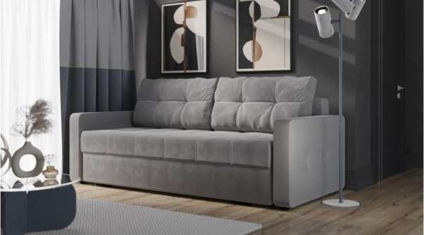 Диван Триумф серый ВЕЛЮР