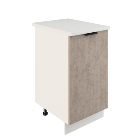 Шкаф нижний ШН 450 Корпус: ЛДСП белый 16мм; фасад: фрезеровка Норд, МДФ камень беж 16 мм
