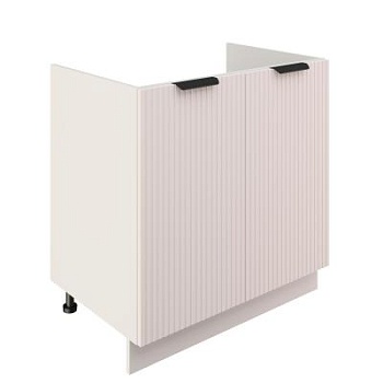 Шкаф нижний под мойку ШНМ 800 Корпус: ЛДСП белый 16мм; фасад: фрезеровка Норд Line, МДФ софт пломбир 16 мм