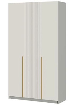 СЕЛЕНА Шкаф ШК-001 (3-ств.) (МДФ Комплект) Корпус - Шиншилла Серая  Фасад МДФ - матовая Кварц Грей Софт