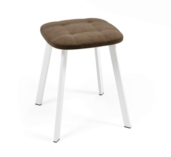 Табурет Крафт KV Велюр коричневый 23В / Белый