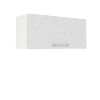 Шкаф верхний горизонтальный ШВГ 800 Корпус: ЛДСП белый 16мм; фасад: фрезеровка Олива, МДФ металлик белый 16мм