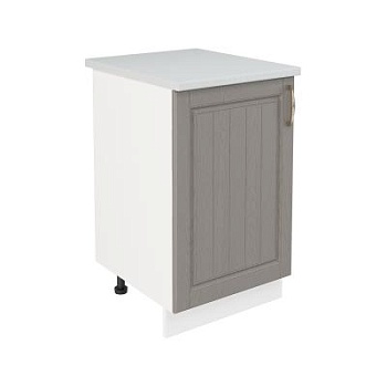 Шкаф нижний ШН 500 Корпус: ЛДСП белый 16мм; фасад: фрезеровка Лондон, МДФ дуб графит 16мм