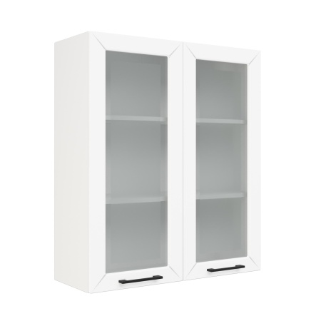 Шкаф верхний со стеклом (премьер) ШВС 800Н Корпус: ЛДСП белый 16мм; фасад: фрезеровка Кельн, МДФ софт пломбир 16 мм Шкаф верхний со стеклом (премьер) ШВС 800Н Корпус: ЛДСП белый 16мм; фасад: фрезеровка Кельн, МДФ софт пломбир 16 мм