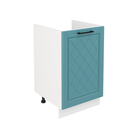 Шкаф нижний под мойку ШНМ 500 Корпус: ЛДСП белый 16мм; фасад: фрезеровка Барселона, МДФ морское дерево 16мм