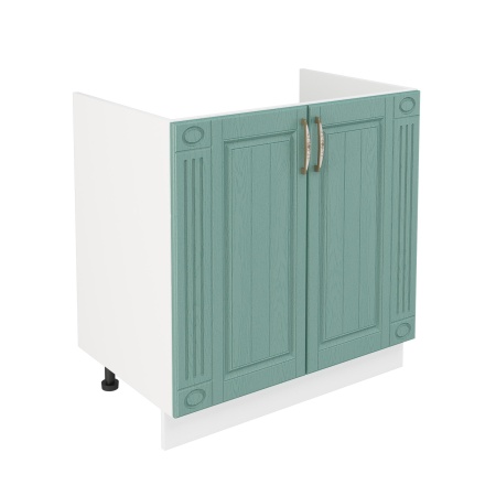 Шкаф нижний под мойку декор Лондон ШНМД 800 Белый/дуб изумруд
