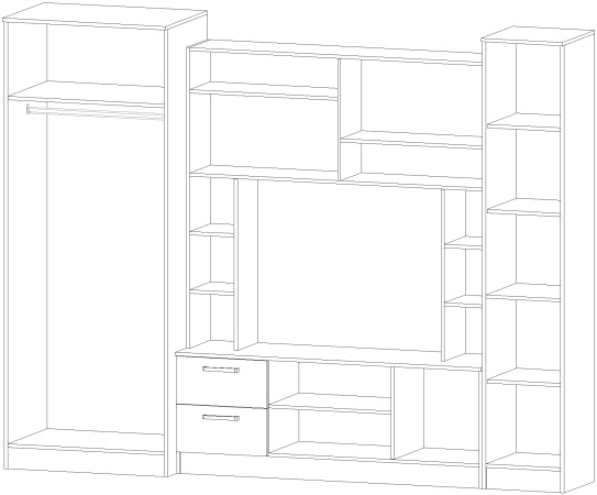 Гостиная Аврора Венге / Анкор светлый