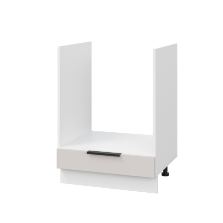 Шкаф нижний духовой ШНД 600 Корпус: ЛДСП белый 16мм; фасад: фрезеровка Оливия, МДФ моно керамика 16 мм