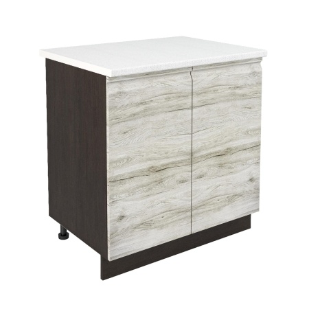 Шкаф нижний ШН 800 Корпус: ЛДСП венге 16мм; фасад: фрезеровка Бруклин, МДФ клен скандинавский 16 мм