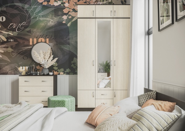 мс для спальни Ронда ШК-3 Венге / Дуб Белфорд